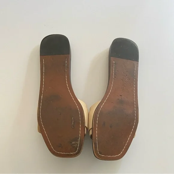 Sam Edelman Inez Slide Cream Sandals Tortoise Oversized Buckle, Size 7.5 - Picture 6 of 7